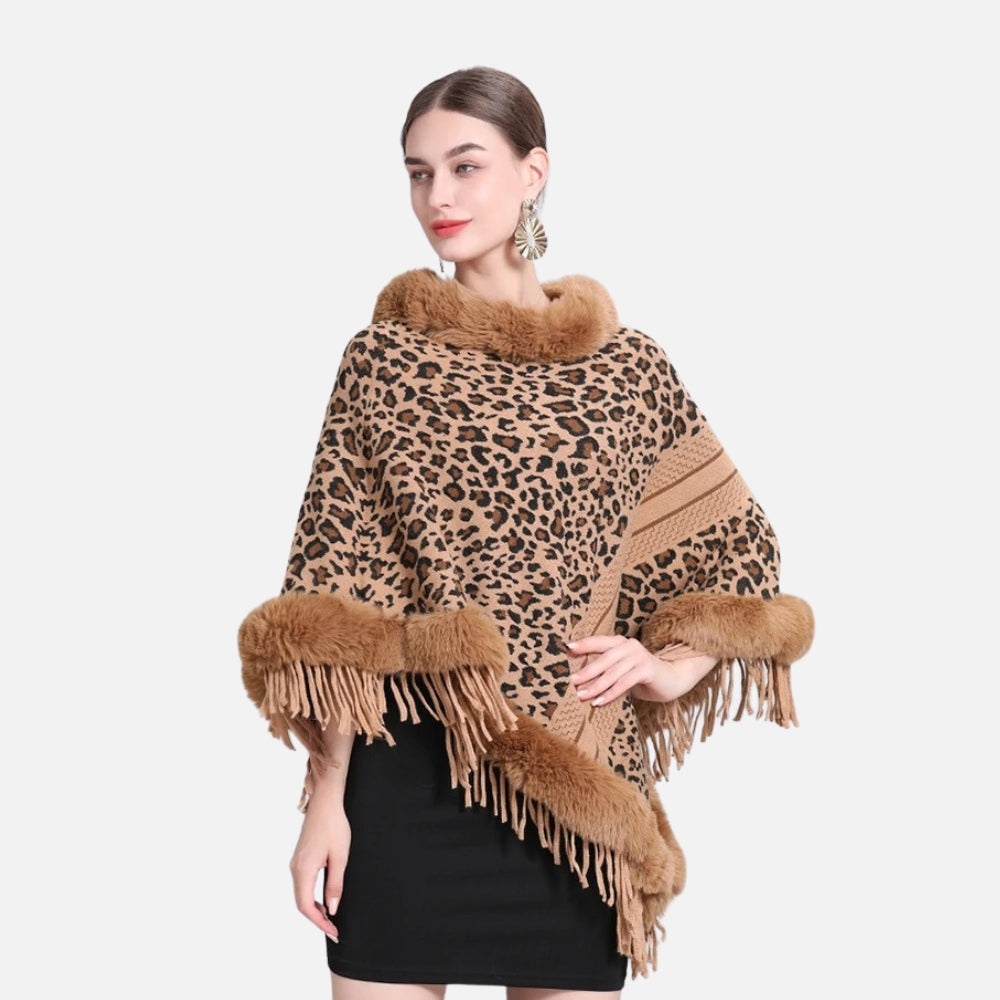 Poncho Fourrure Léopard