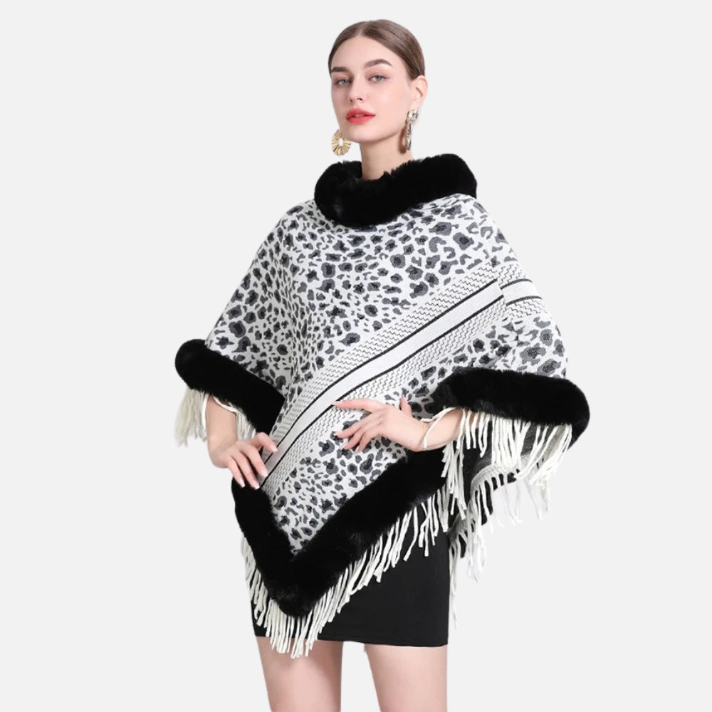 Poncho Fourrure Léopard