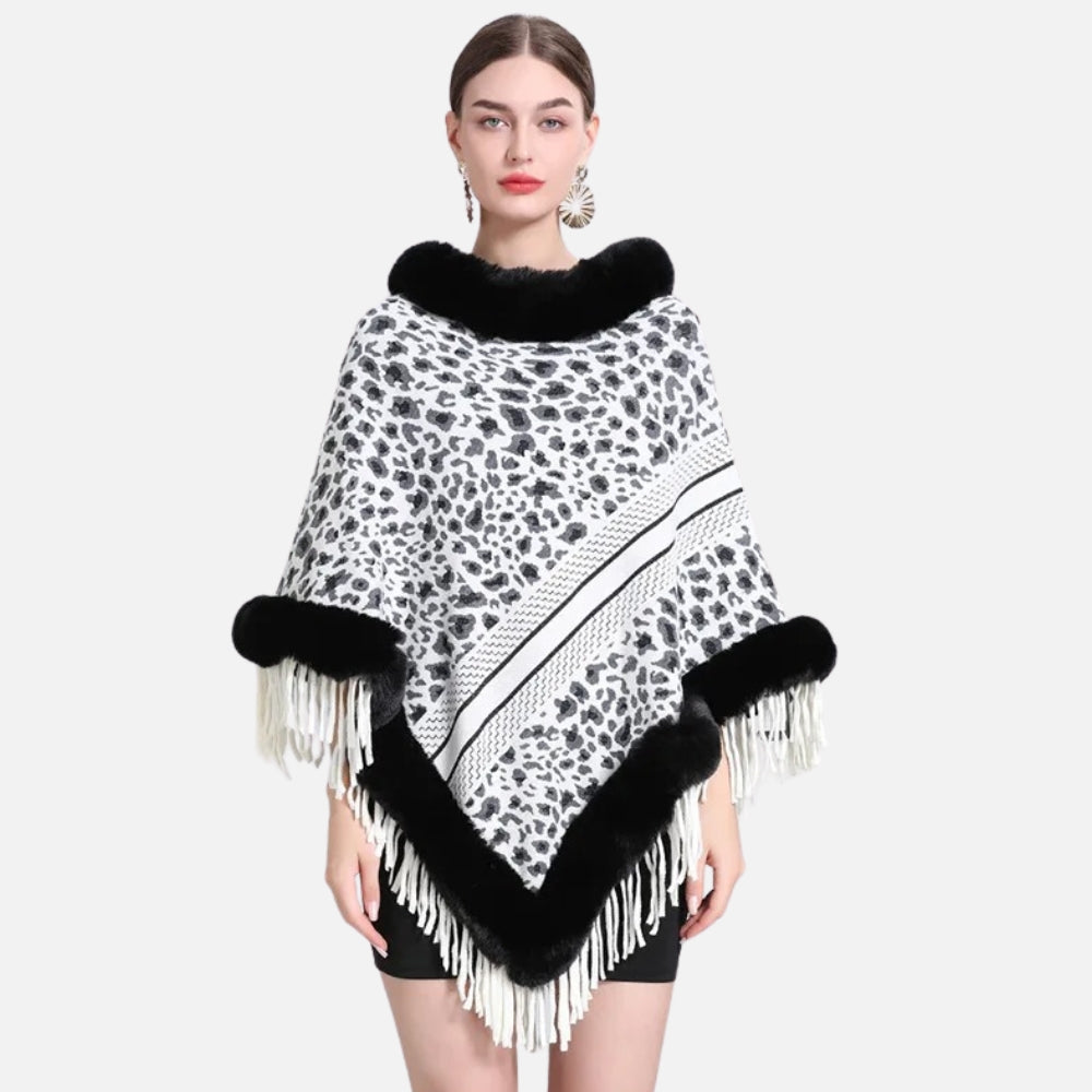 Poncho Fourrure Léopard