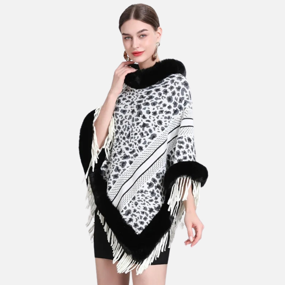 Poncho Fourrure Léopard
