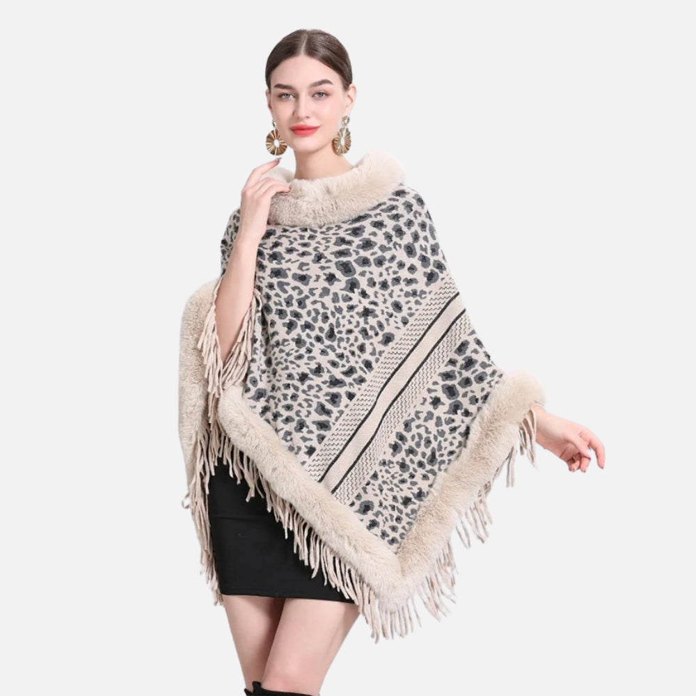 Poncho Fourrure Léopard