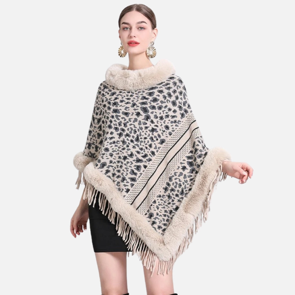 Poncho Fourrure Léopard