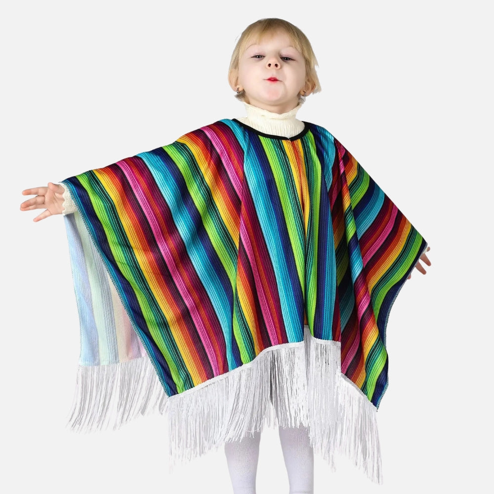 Poncho Mexicain Enfant à Franges