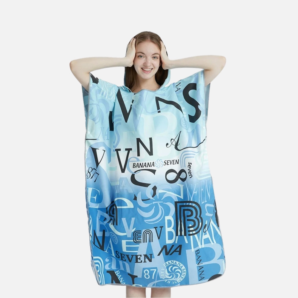 Poncho De Bain Bleu