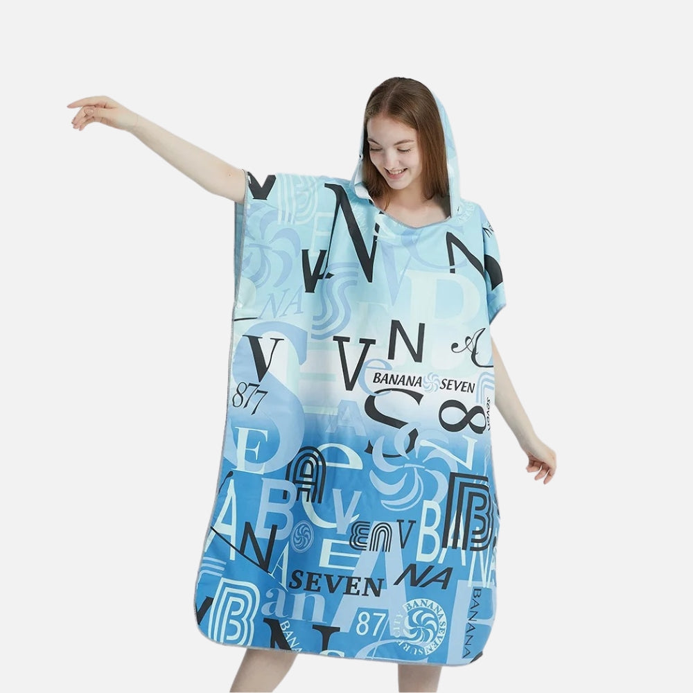 Poncho De Bain Bleu