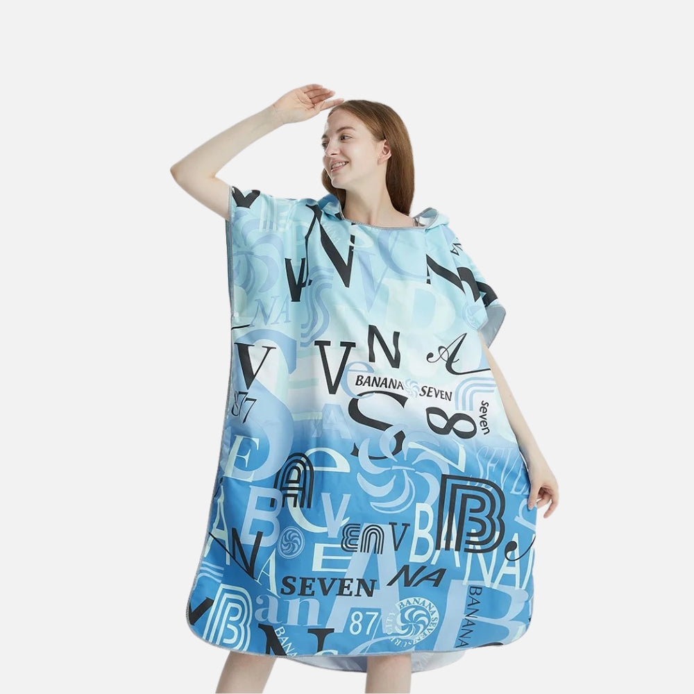 Poncho De Bain Bleu