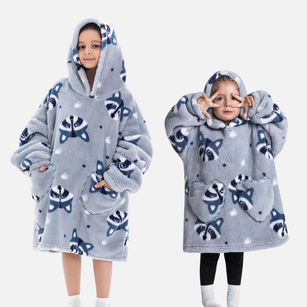 Poncho Plaid Raton Laveur