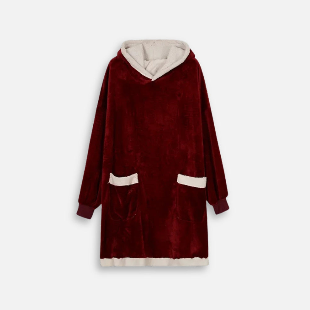 Poncho Plaid Rouge