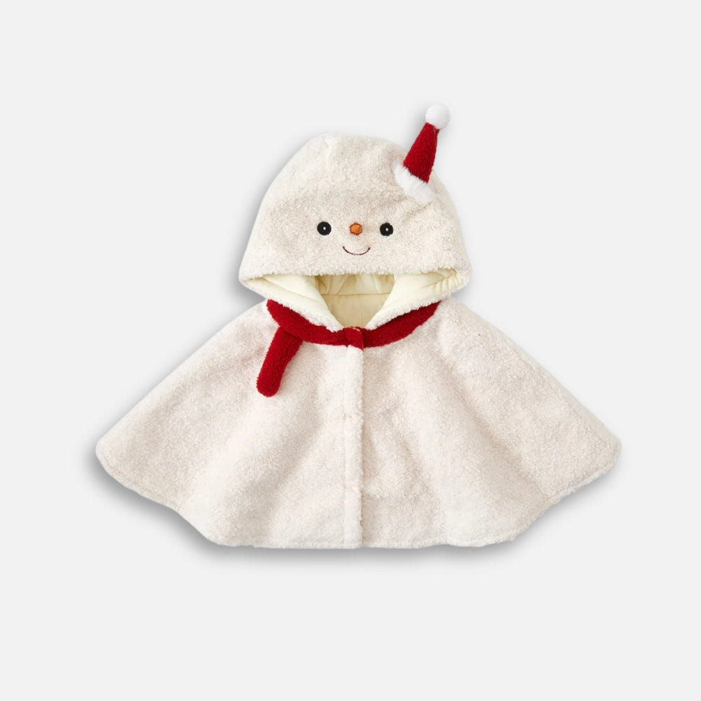 Poncho Polaire Bonhomme de Neige
