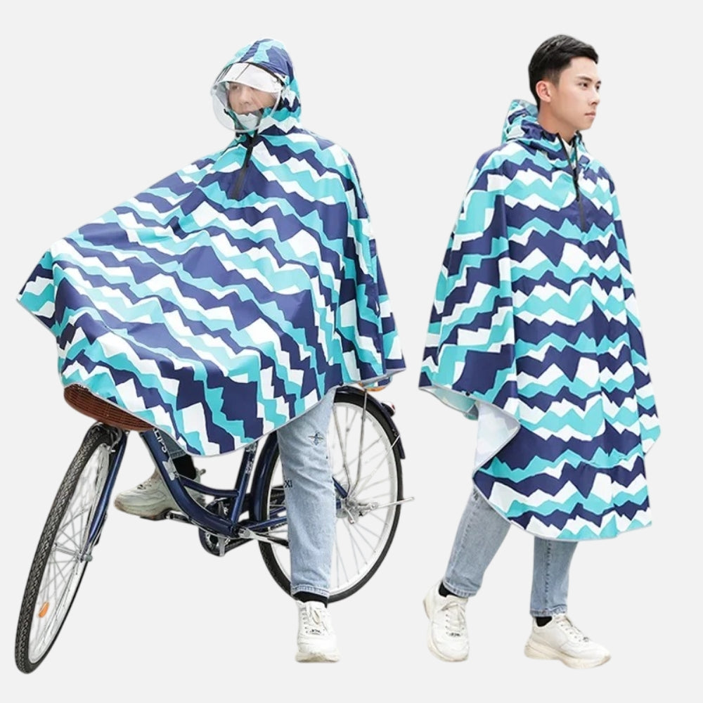 Poncho Vélo Pluie Motifs Montagnes