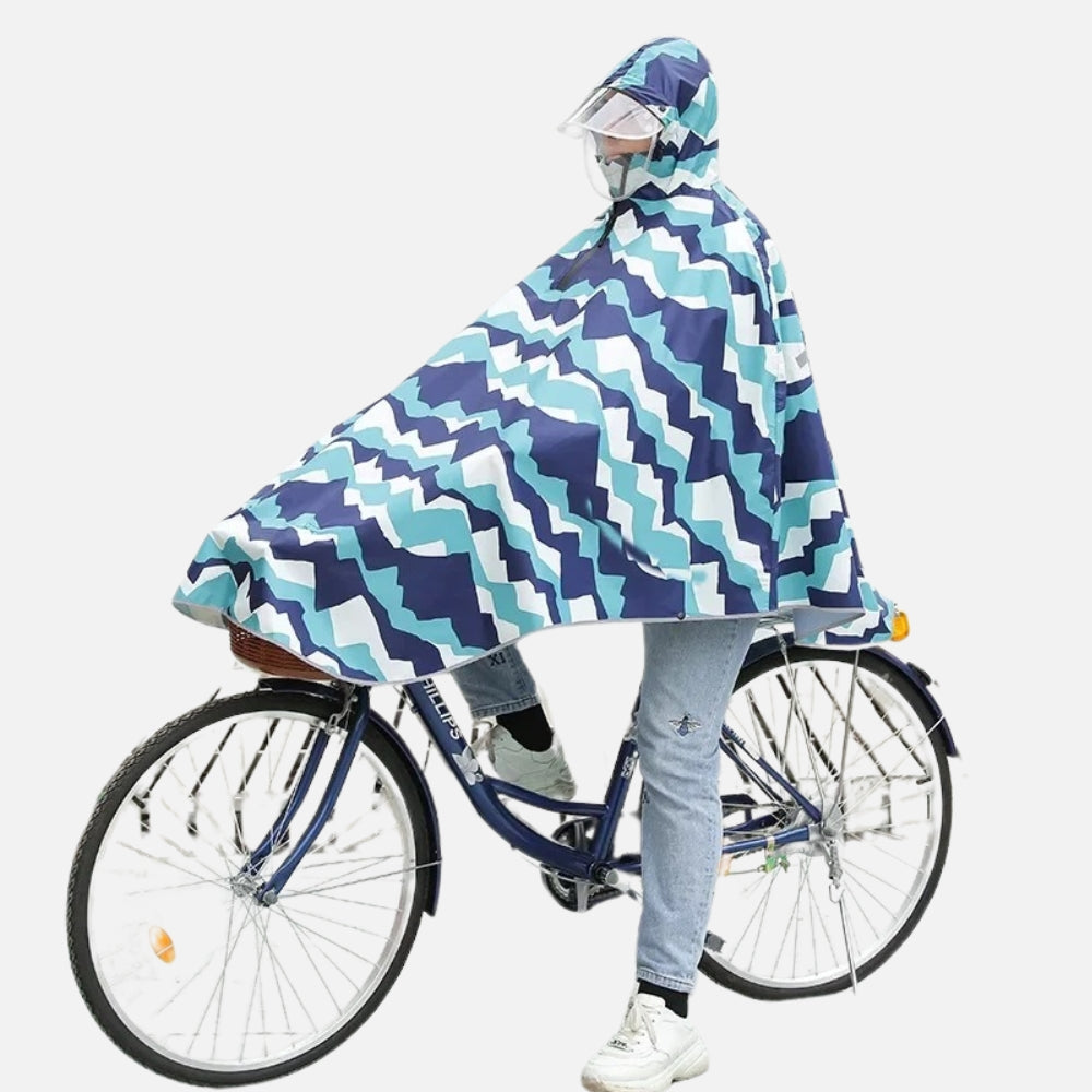 Poncho Vélo Pluie Motifs Montagnes