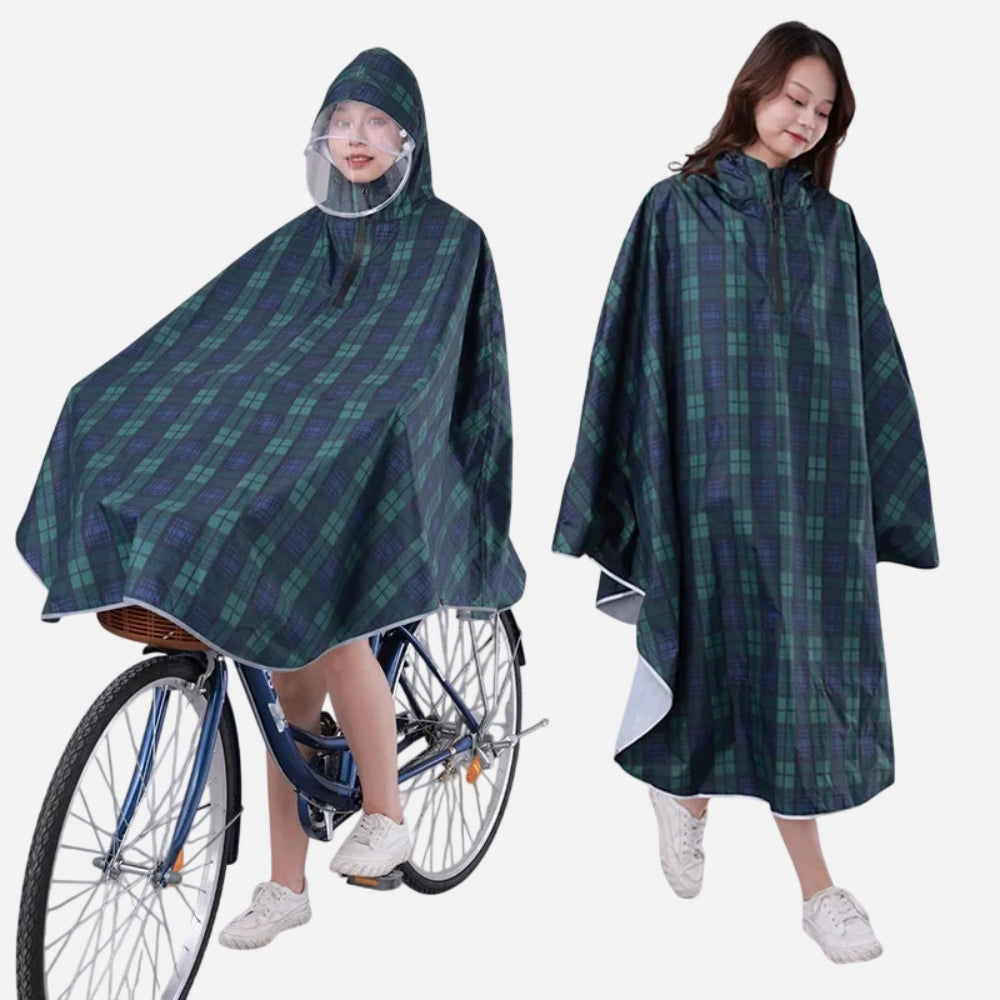 Poncho Vélo Pluie Carreaux