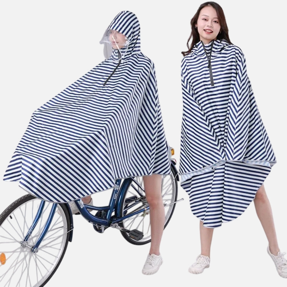 Poncho Vélo Pluie Marinière