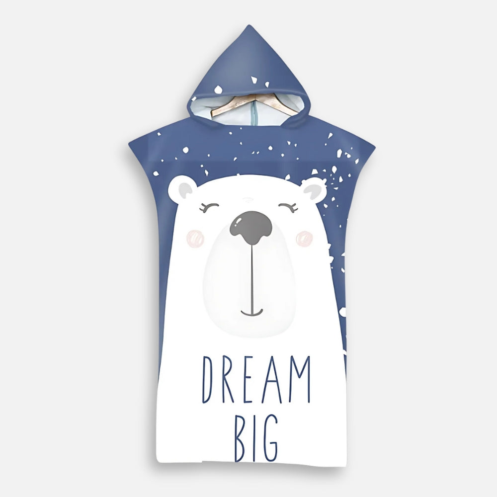 Poncho De Bain Enfant Ours Blanc