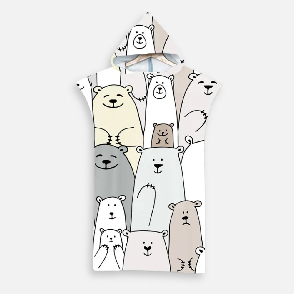 Poncho De Bain Enfant Ours Souriant