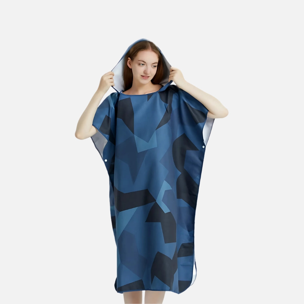 Poncho De Bain Motifs Géométriques