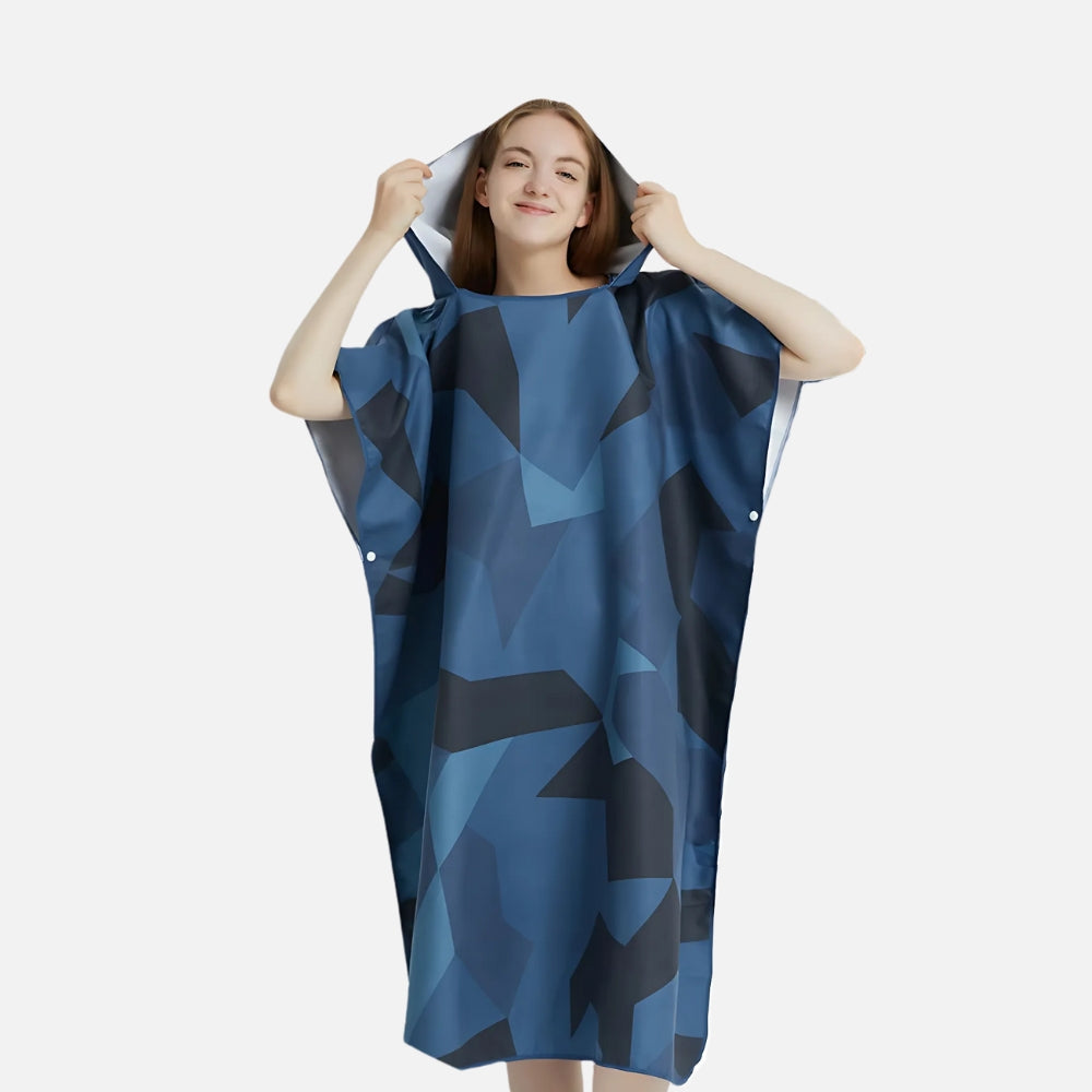 Poncho De Bain Motifs Géométriques