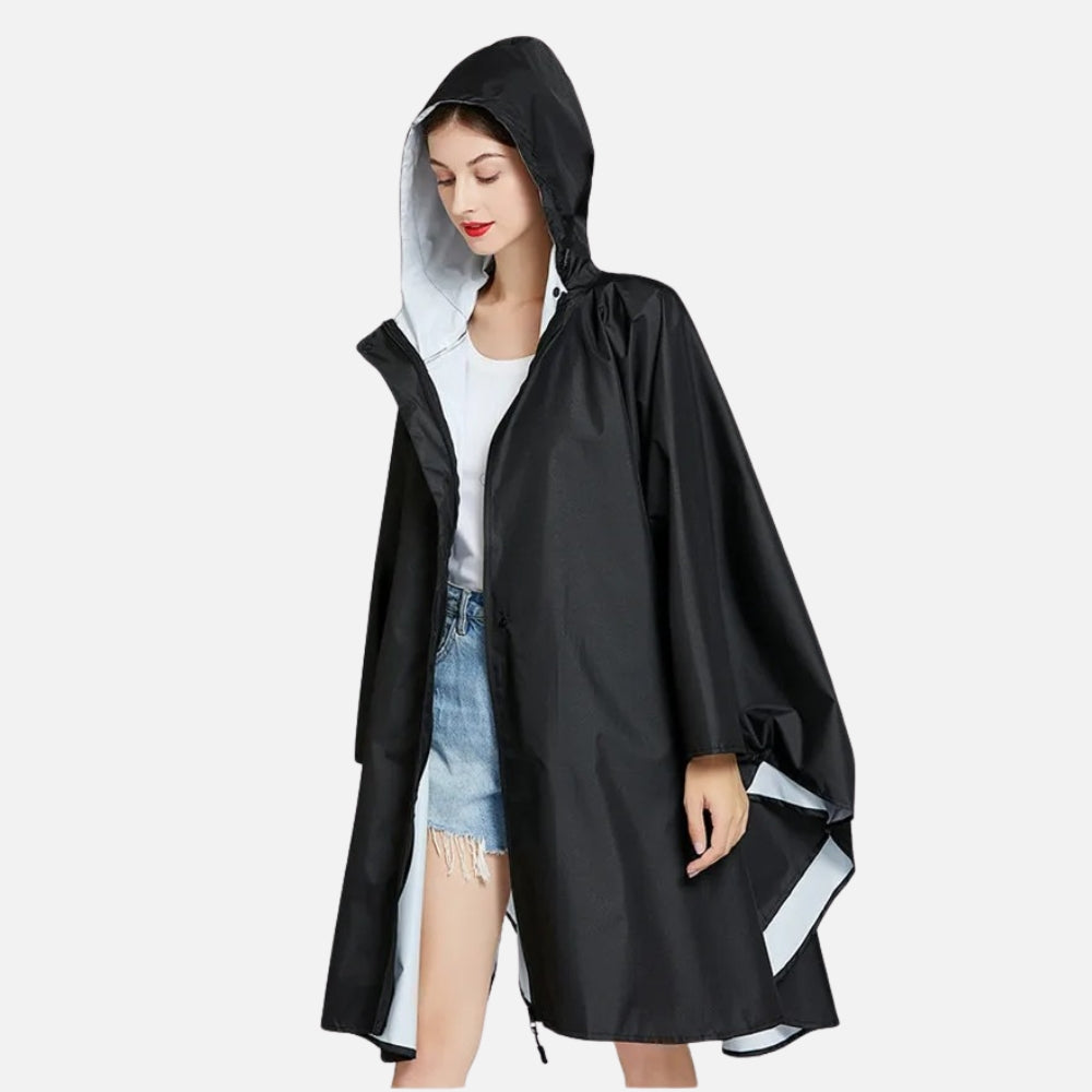 Poncho De Pluie Femme Noir