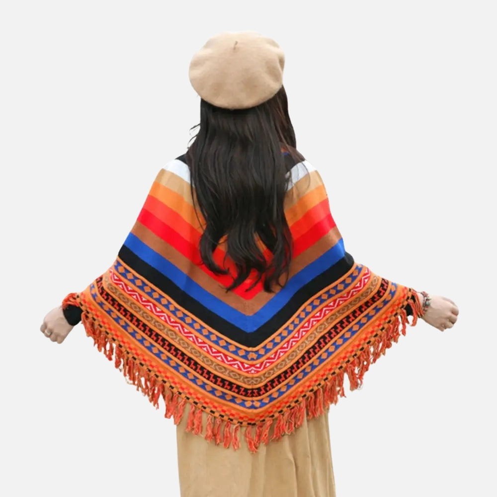 Poncho Péruvien à Franges