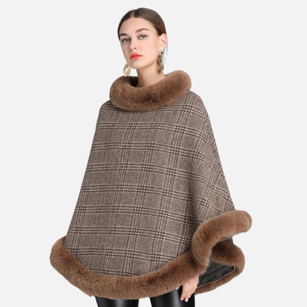 Poncho à Carreaux