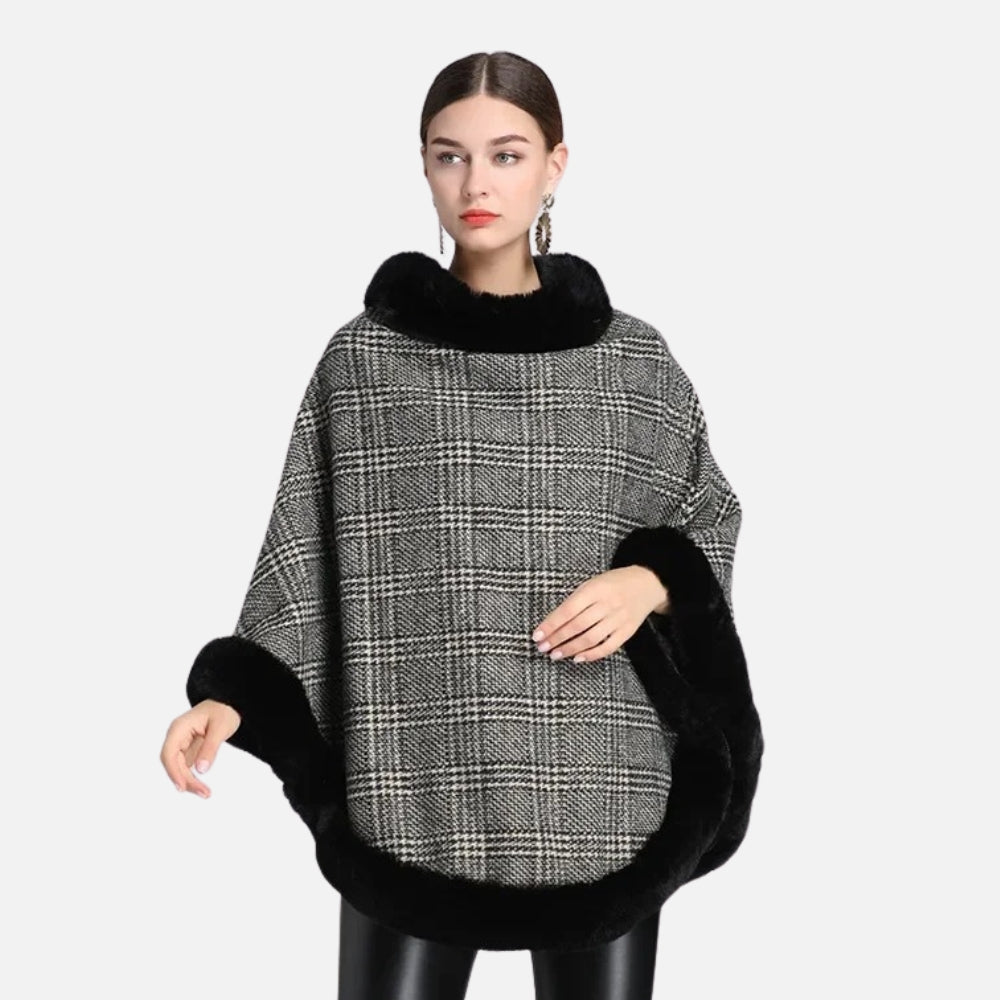 Poncho à Carreaux