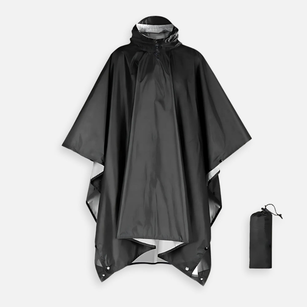 Poncho Noir Imperméable Randonnée