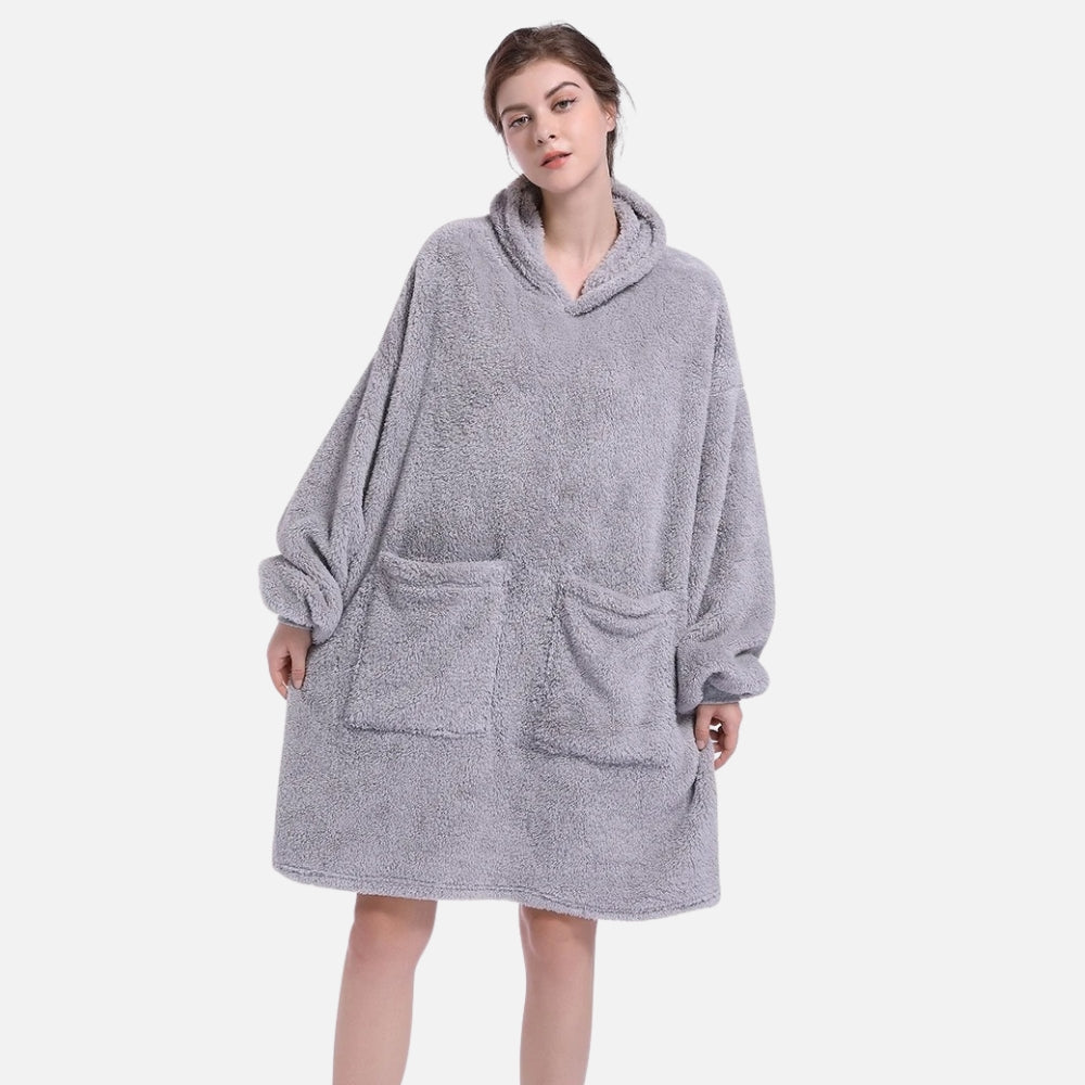 Poncho Plaid Polaire Femme