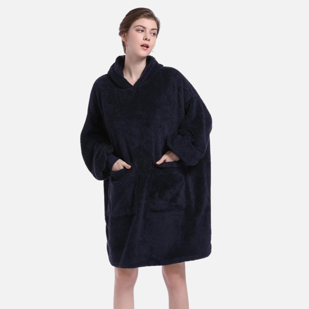 Poncho Plaid Polaire Femme