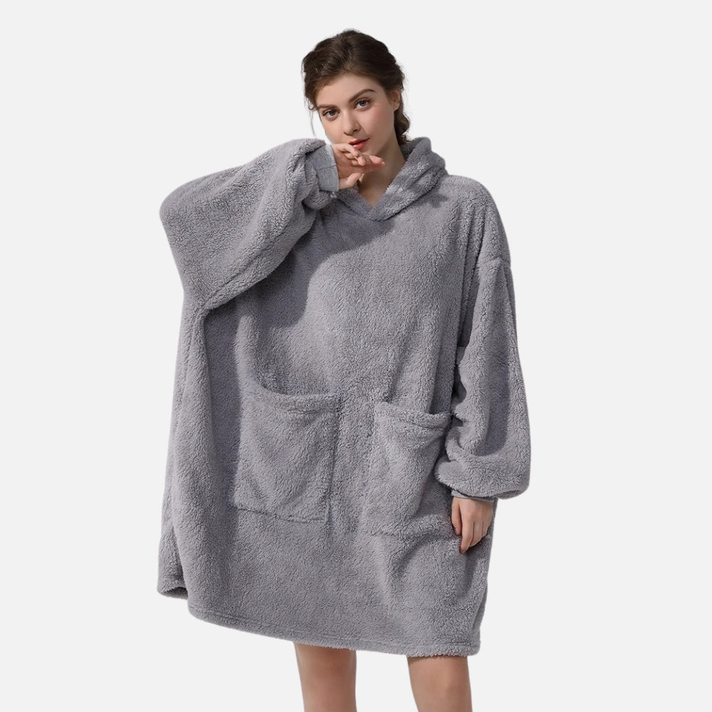 Poncho Plaid Polaire Femme