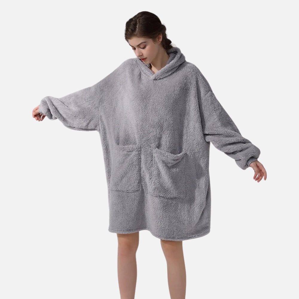 Poncho Plaid Polaire Femme