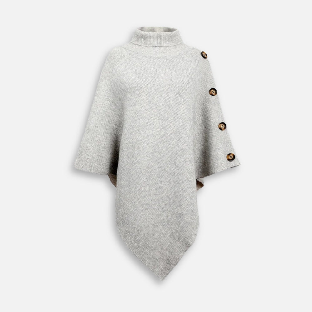 Pull Poncho Femme Gris