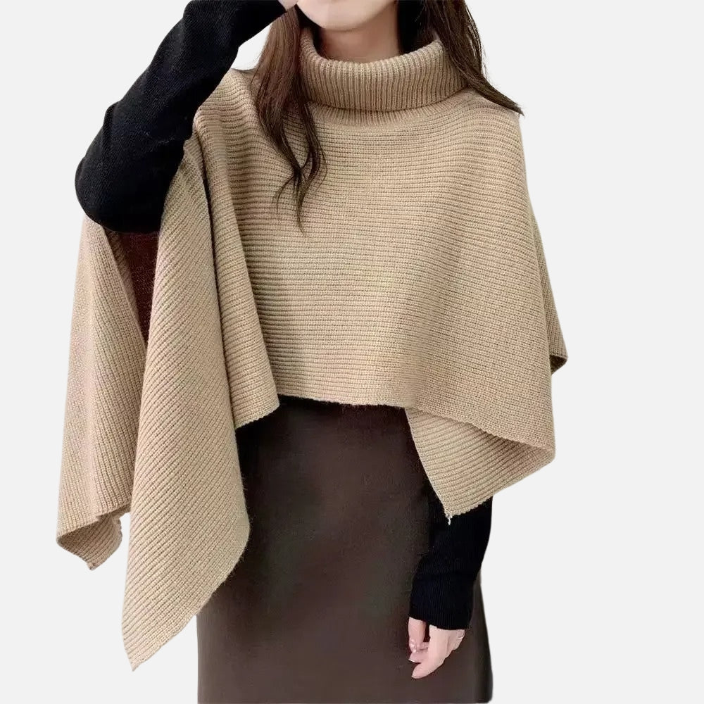 Pull Poncho Court Femme